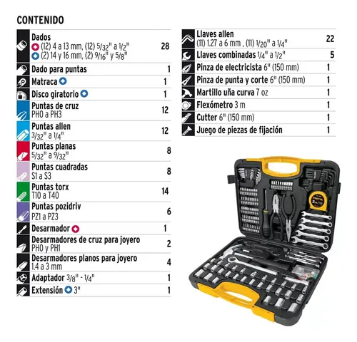 Juego Set De Herramientas 133 Piezas - Puntas Tubos Llaves
