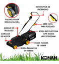 Cortadora Césped Konan 1600w 1hp Con Bolsa Recolectora 38 Cm