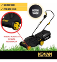 Cortadora Césped Konan 1600w 1hp Con Bolsa Recolectora 38 Cm