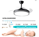 Ventilador De Techo Kanji Retráctil 6 Vel C/luz Negro