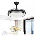 Ventilador De Techo Kanji Retráctil 6 Vel C/luz Negro