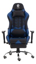 Silla Gamer Kanji C/apoya Pies Reclinable Cuero Azul/negro