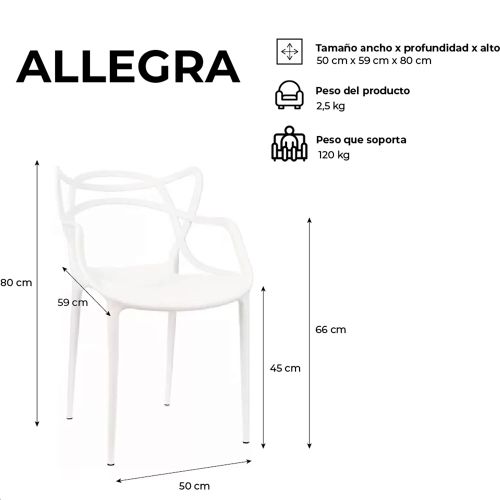 Silla De Comedor Garden Life Allegra - Blanco