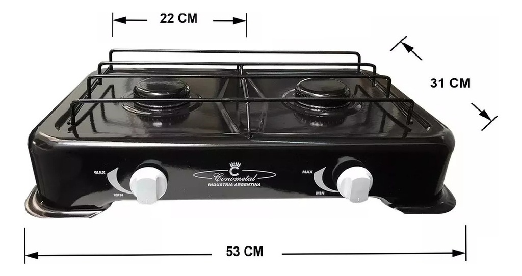 Anafe A Gas Natural 2 Hornallas Enlozado Conometal