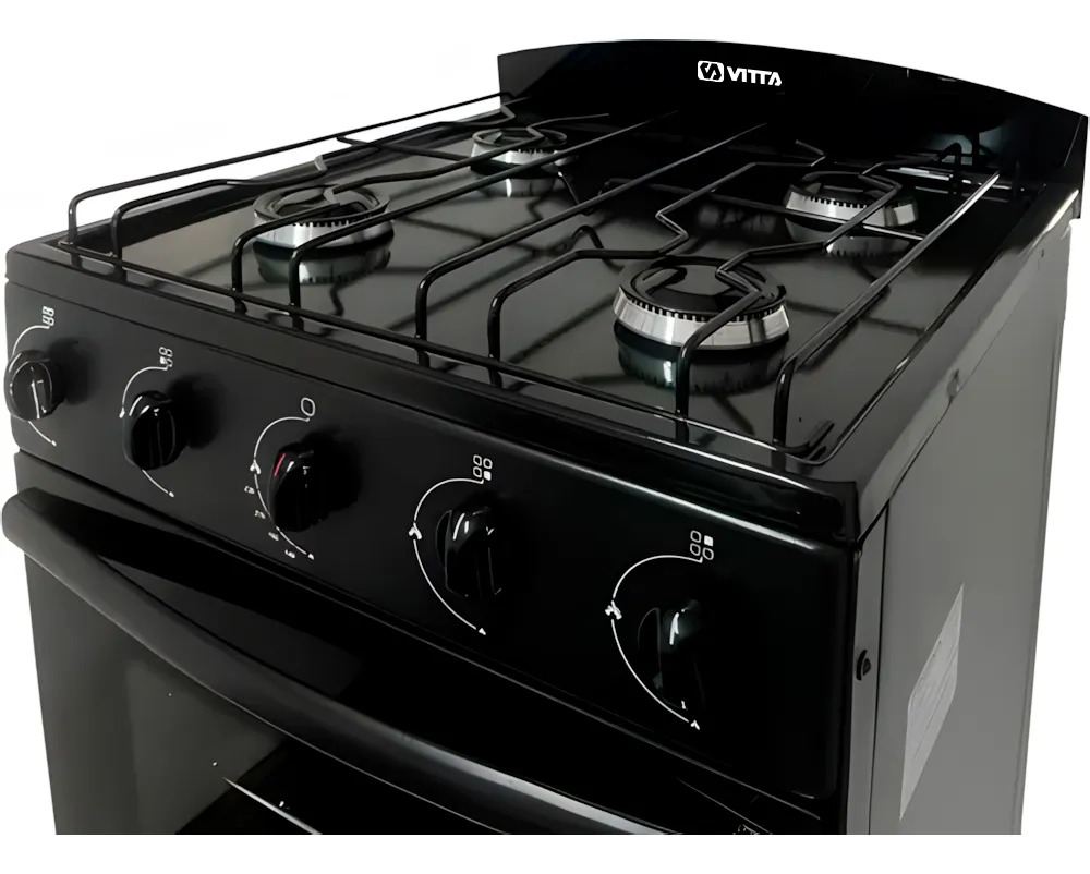 Cocina Vitta Con Visor Sin Parrilla 52cm Gas Envasado Negro