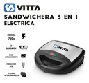 Sandwichera Waflera Grill Vitta Eléctrica 750W Antiadherente