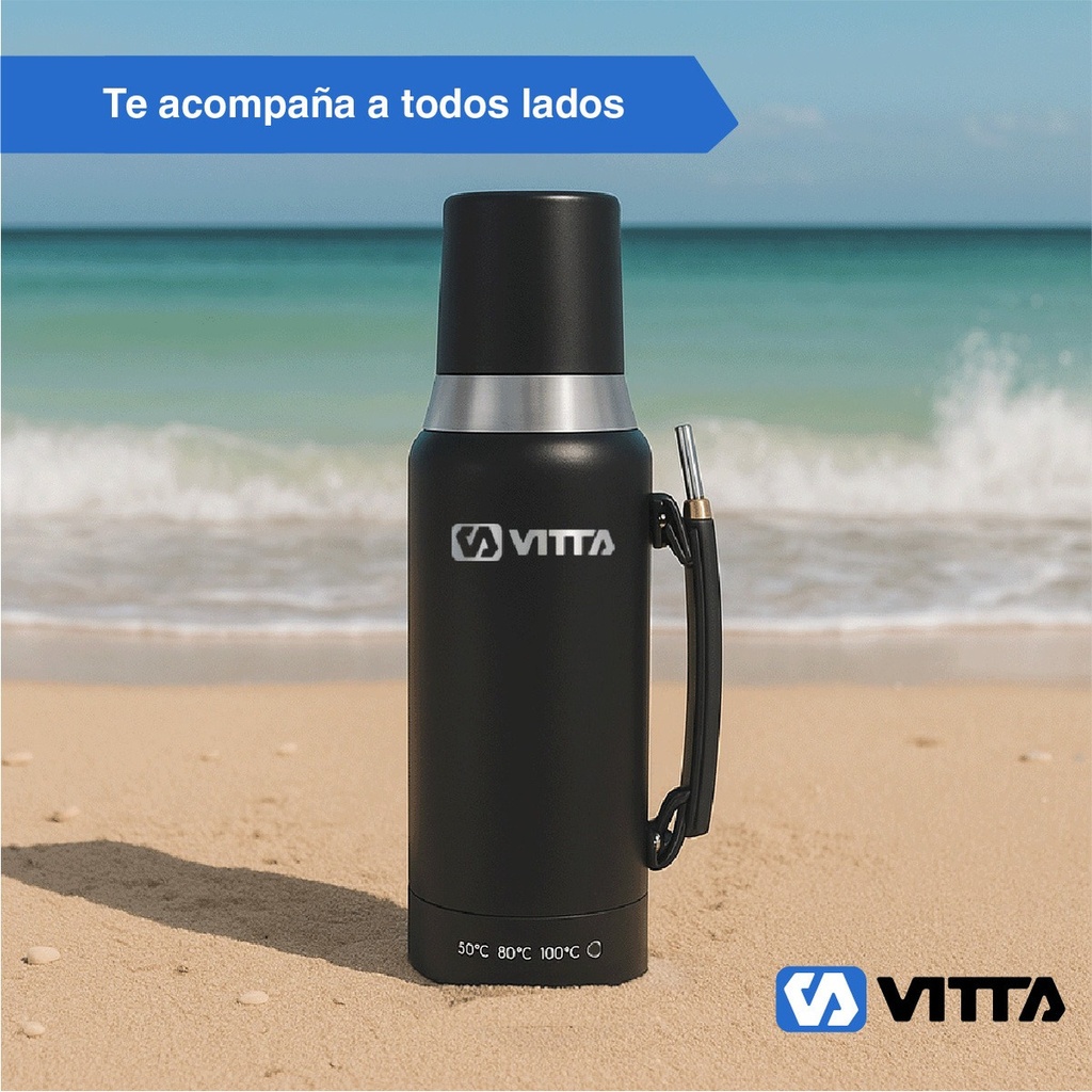 Termo Eléctrico Vitta 1 Litro 2 En 1 Mate Y Bombilla T-Mate