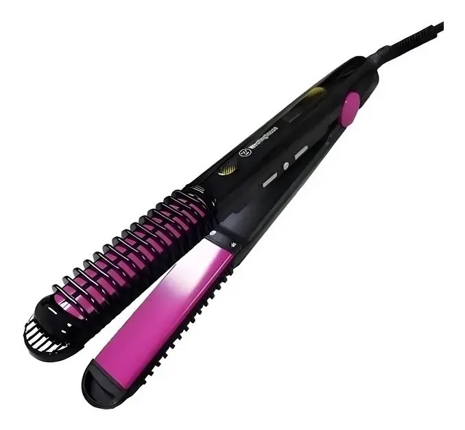 Planchita De Pelo 2en1 Rizador Regulador Digital Negro