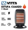 Estufa Cuarzo Vitta 3 Velas - Vit-201. Gris Oscuro