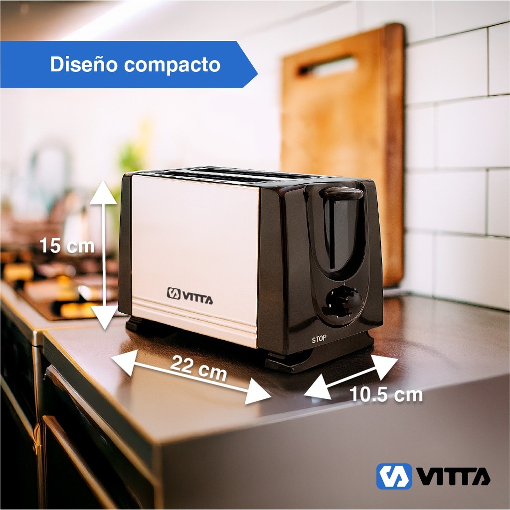 Tostadora Electrica 900w 2 Panes 6 Niveles Full - Vitta