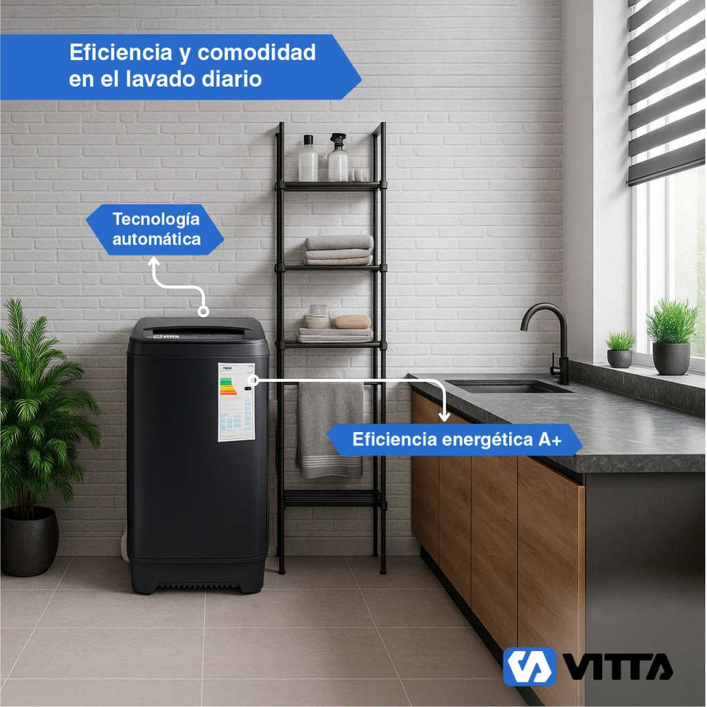 Lavasecarropas Vitta 6.5 Kg Automatico Silver Carga Superior
