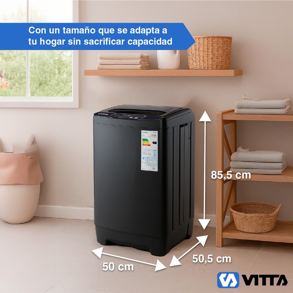 Lavasecarropas Vitta 6.5 Kg Automatico Silver Carga Superior