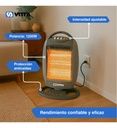 Estufa Halogena Cuarzo Vitta 1200w 3 Velas Giratoria Vit-201