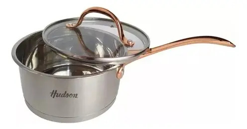 Set 3 Ollas Cacerolas Hudson Acero Inox Golden Inducción 