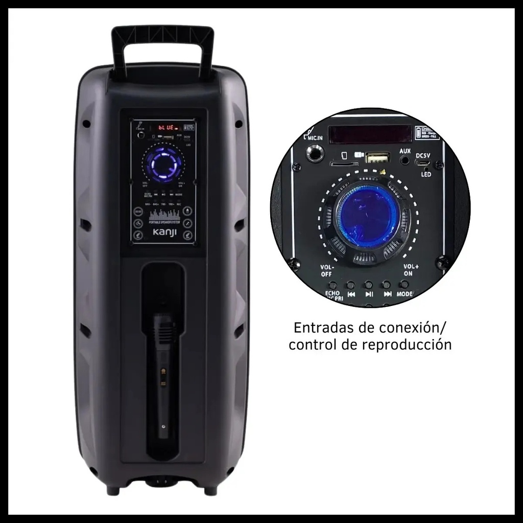 Parlante Portátil Kanji Privilege Con Micrófono Bluetooth