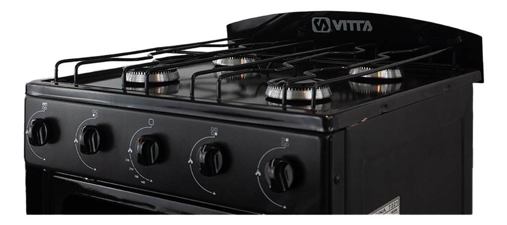 Cocina Vitta Multigas 52 Cm Puerta Y Respaldar De Vidrio