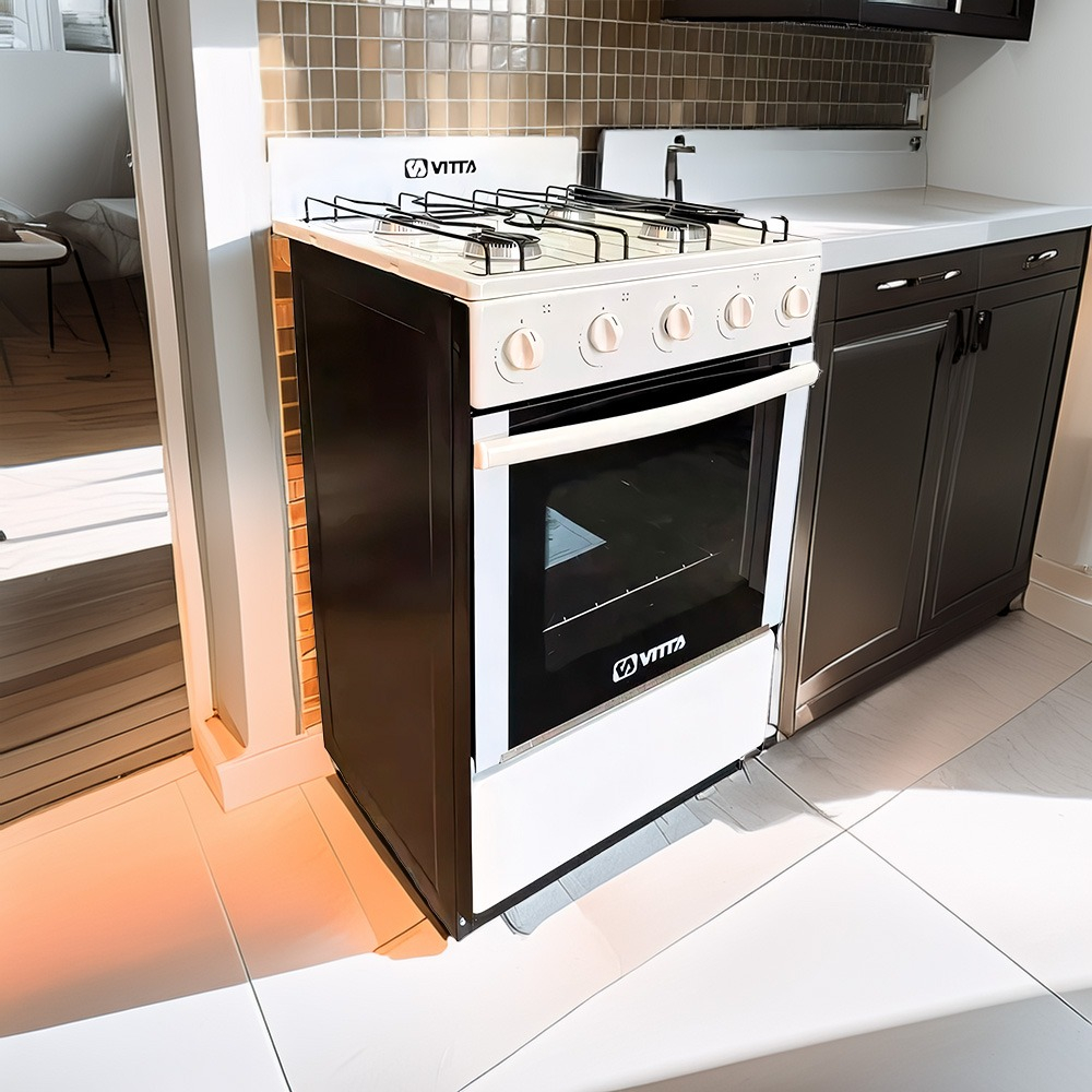 Cocina Vitta Multigas 52 Cm Puerta Y Respaldar De Vidrio