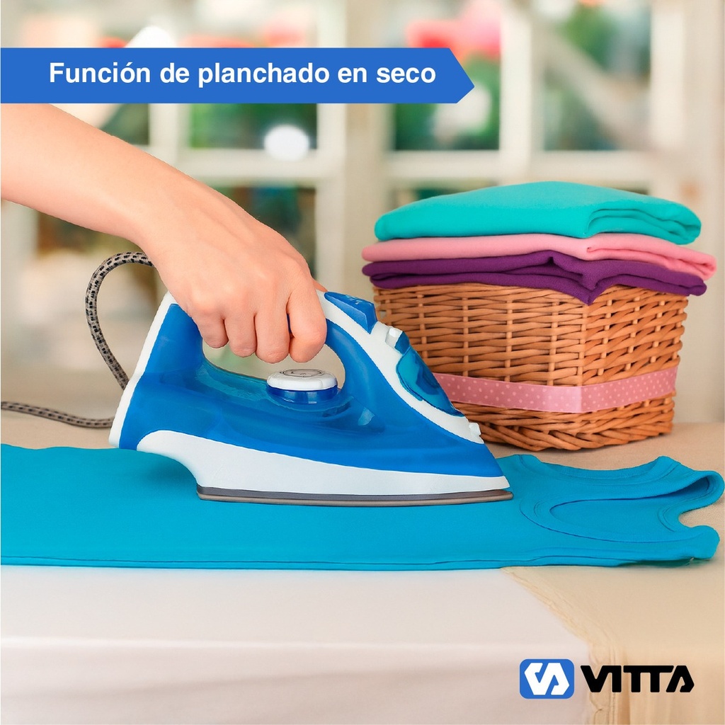 Plancha A Vapor Vitta Con Base De Ceramica 1600w Azul