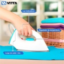 Plancha Seca Vitta Con Base Acero Inoxidable 1000w Blanco