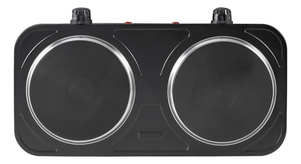Anafe Eléctrico Kanji 2 Hornallas Negro 2200w Kjh-hp2200bdd