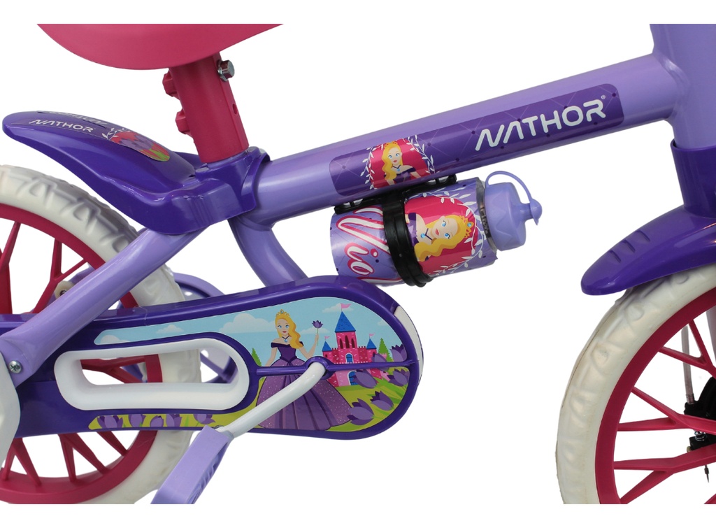 Bicicleta Infantil Reforzada Nathor R12 Rueditas Cantimplora