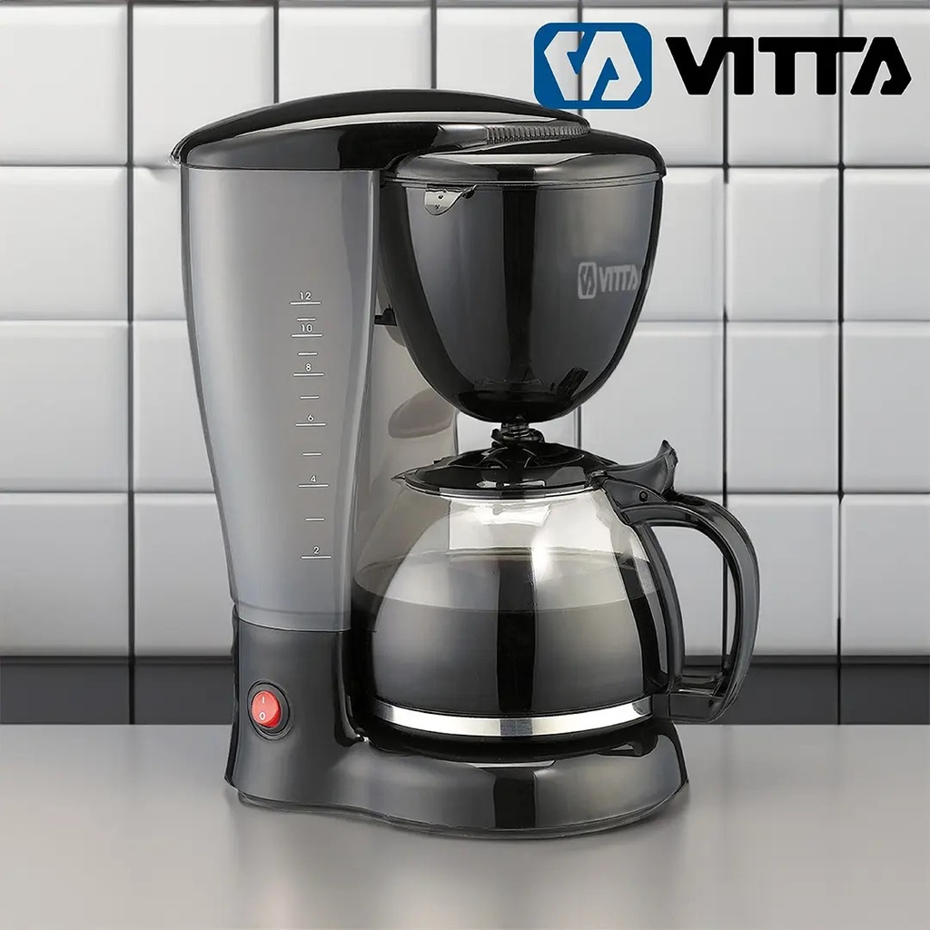 Cafetera De Filtro 12 Tazas 800w Color Negro - Vitta - Negro