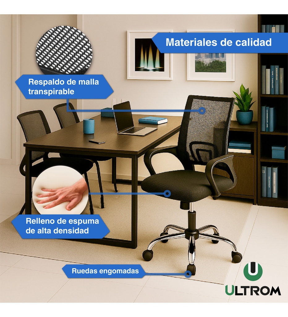 Silla Escritorio Ergonómica Ultrom 103 Black Oficina
