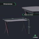 Escritorio Gamer Ultrom Gt-2310 Fibra De Carbono 120x60x73cm