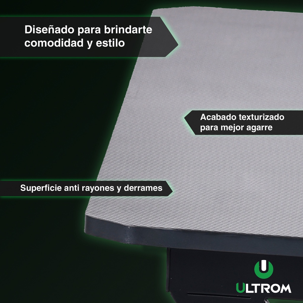 Escritorio Gamer Ultrom Gt-2310 Fibra De Carbono 120x60x73cm