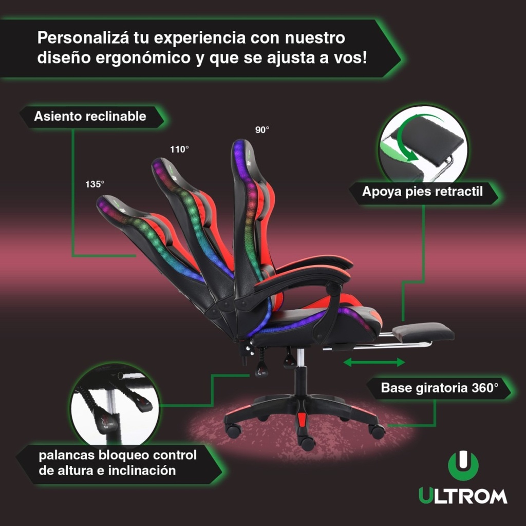 Silla Gamer Ultrom C/luz