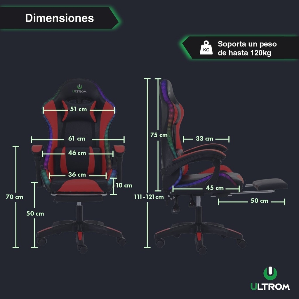 Silla Gamer Ultrom C/luz