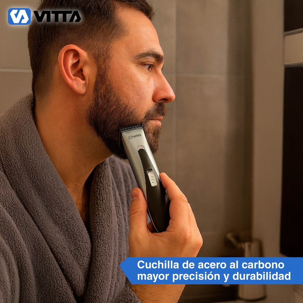 Corta Pelo Barba Usb Vitta Cuchilla Acero Al Carbon Cbcl602