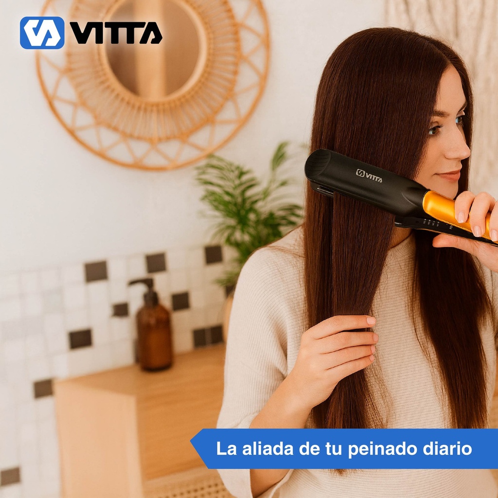Planchita De Pelo Vitta Beauty Ceramica Dorada Vit-hb5002