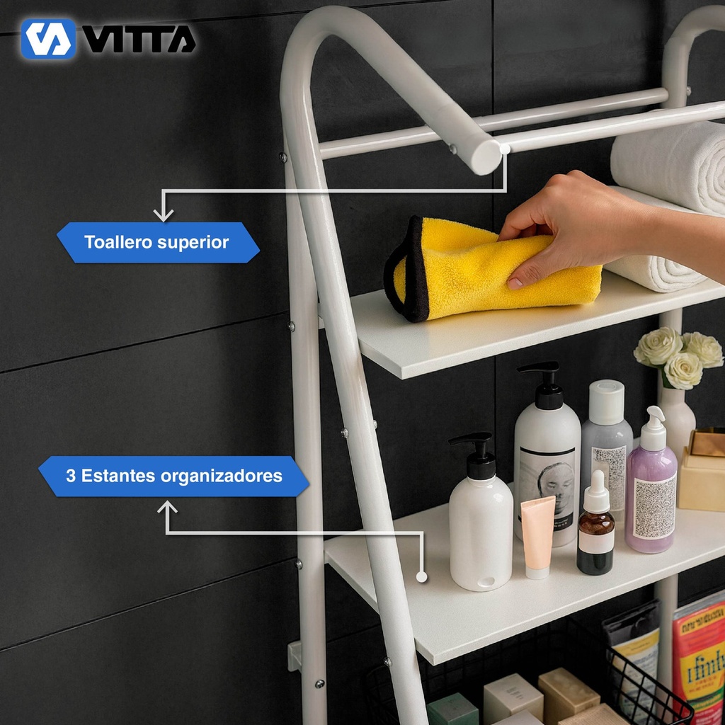 Mueble Organizador De Lavadero Vitta 3 Estantes Bastidor