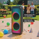 Torre De Sonido Parlante Ultrom Rio 18000w Luces Led 2 X 12 Negro 