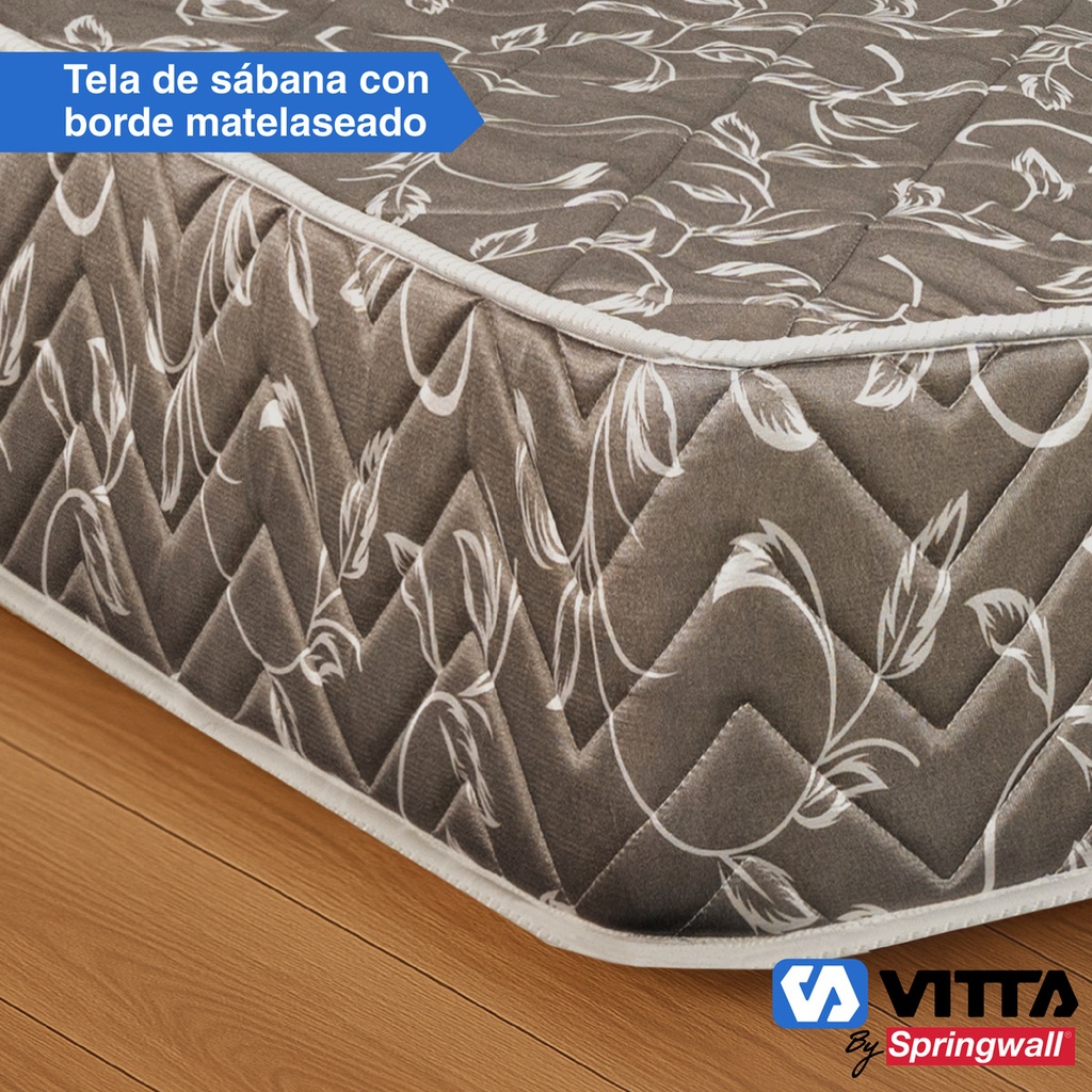Colchon Espuma Vitta Aurora 20 1 Plaza 80x190x23 Gris