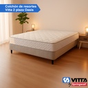 Colchon De Resorte Vitta Oasis 2 Plaza 140x190x23 Blanco 