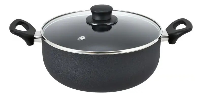 Batería Cocina Olla Cacerola Aluminio Antiadherente Safira 5p Mta Color Grafito