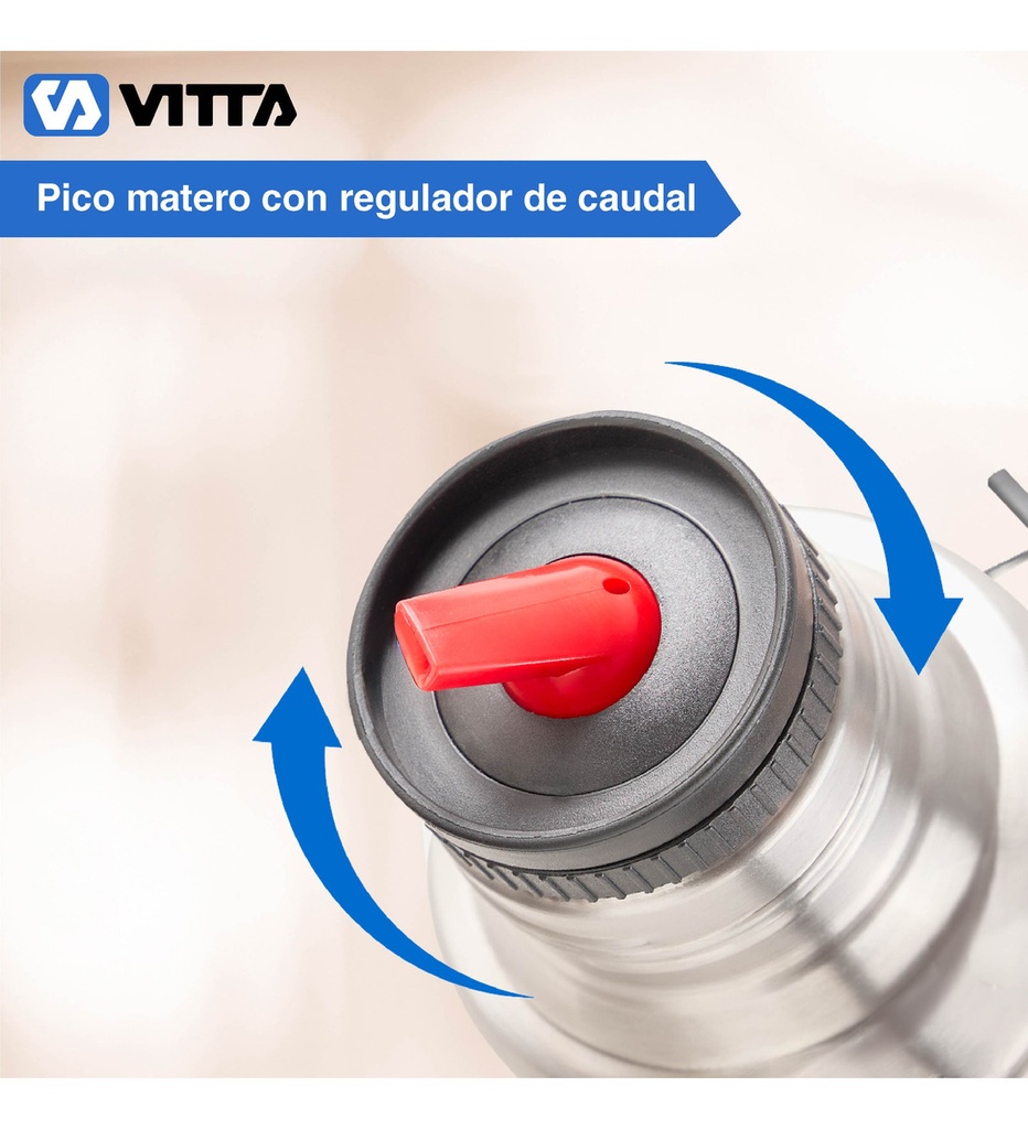 Termo Eléctrico Vitta 1 Litro 2 En 1 Mate Y Bombilla Acero 