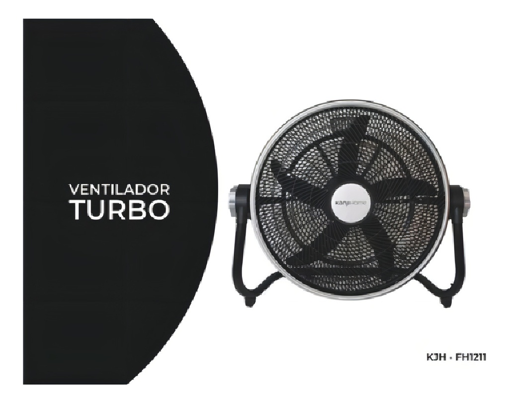 Ventilador Turbo De 20 Pulgadas Kanjihome Kjh-fh1211 Color Negro