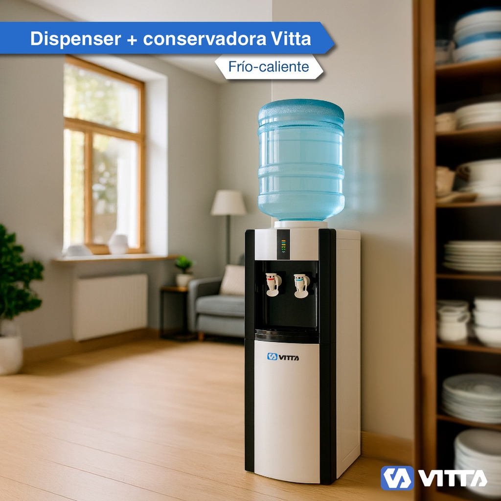 Dispenser De Agua Vitta Frío/calor Con Conservadora Dafcb001 - Gris 