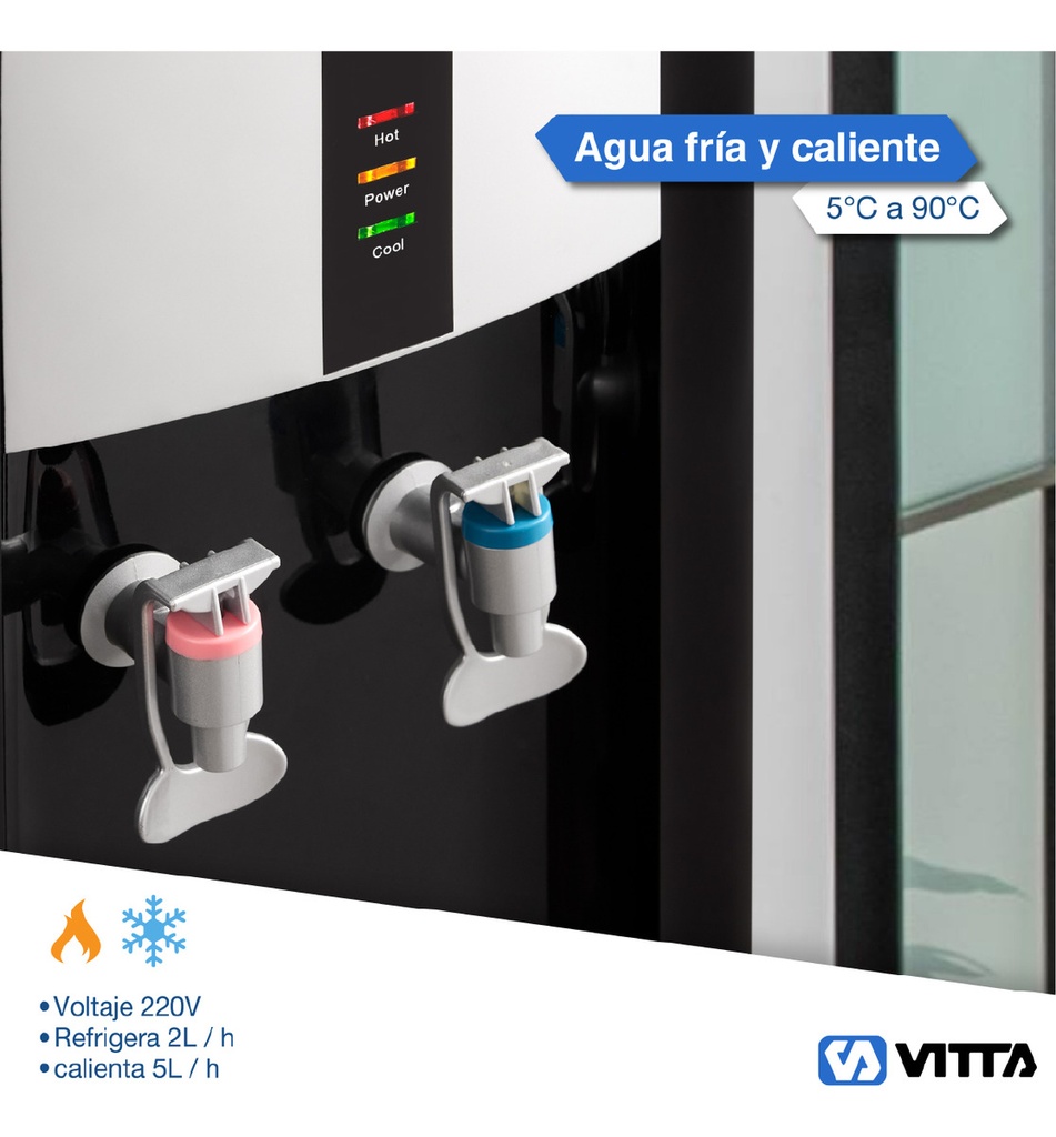 Dispenser De Agua Vitta Frío/calor Con Conservadora Dafcb001 - Gris 