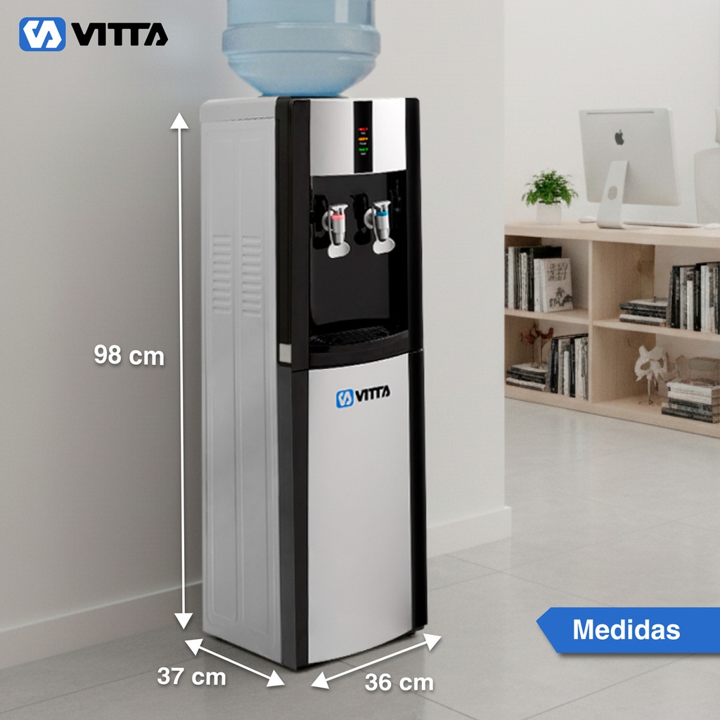 Dispenser De Agua Vitta Frío/calor Con Conservadora Dafcb001 - Gris 