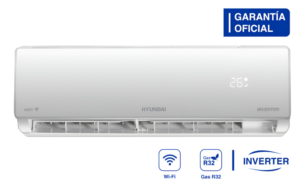 Aire Acondicionado Split Inverter Wi-fi Hyundai 3200w Frio/Calor - Blanco
