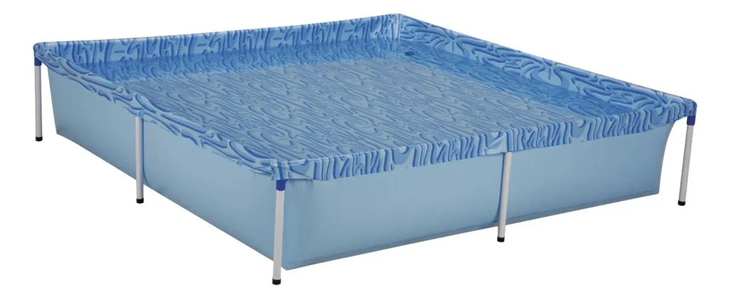 Pileta Estructural Cuadrada Mor 001003 Con Capacidad De 1500 Litros 1.89x 1.89 M Azul Azul