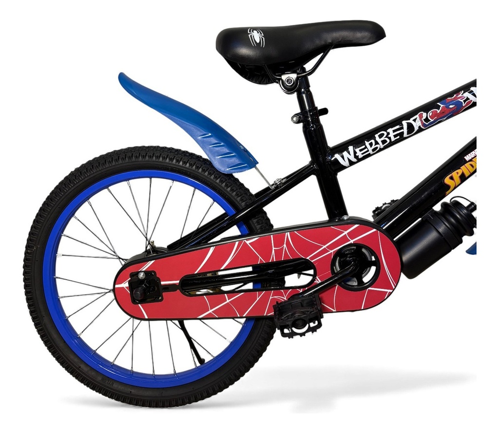 Bicicleta Infantil Rodado 18 Reforzada Negro/rojo Spiderman 