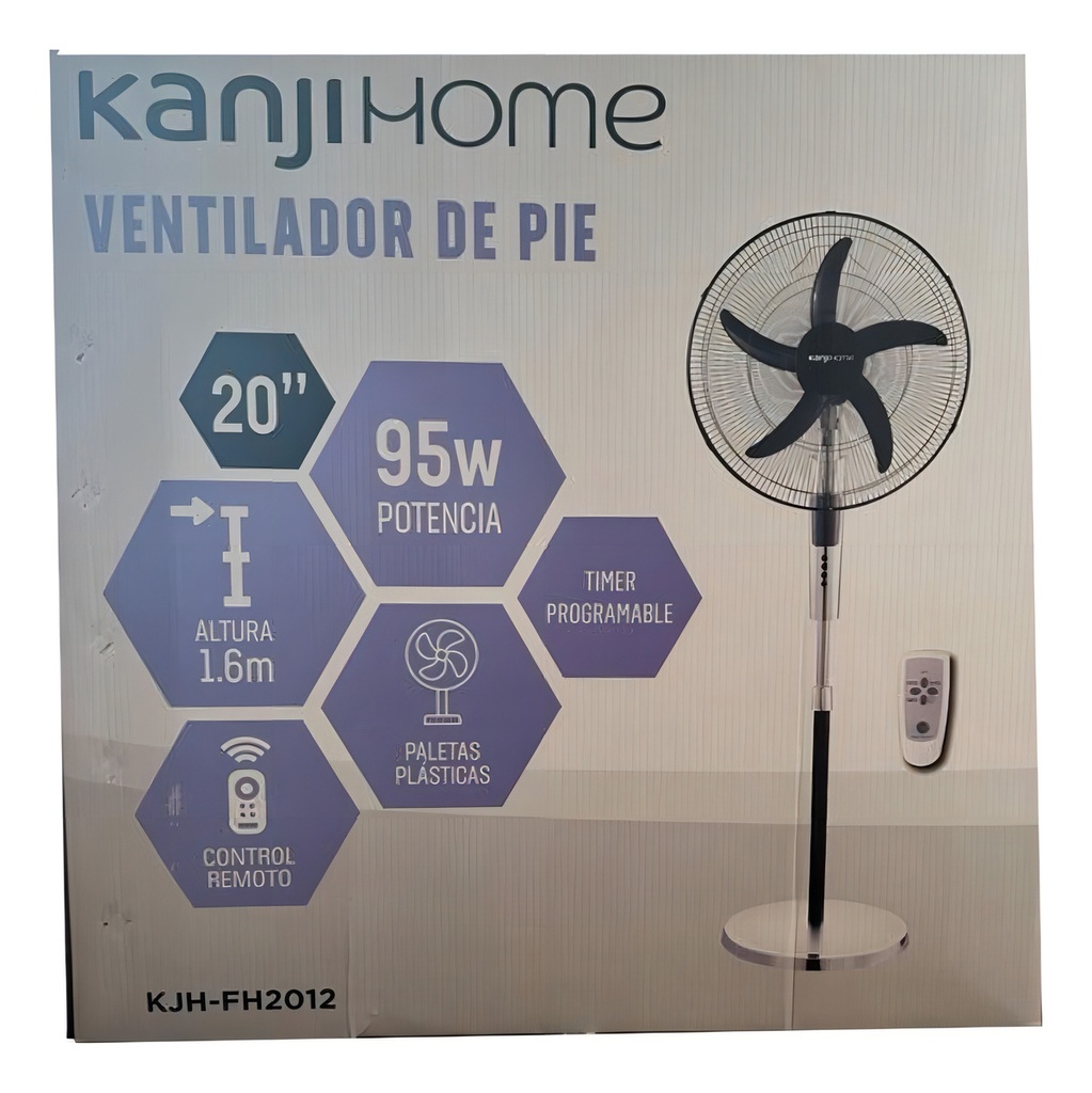 Ventilador De Pie Kanjihome Control Remoto 20" 95w 