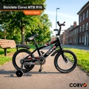 Bicicleta Infantil Corvo Rodado 16 de Acero color Negro C/ Rueditas