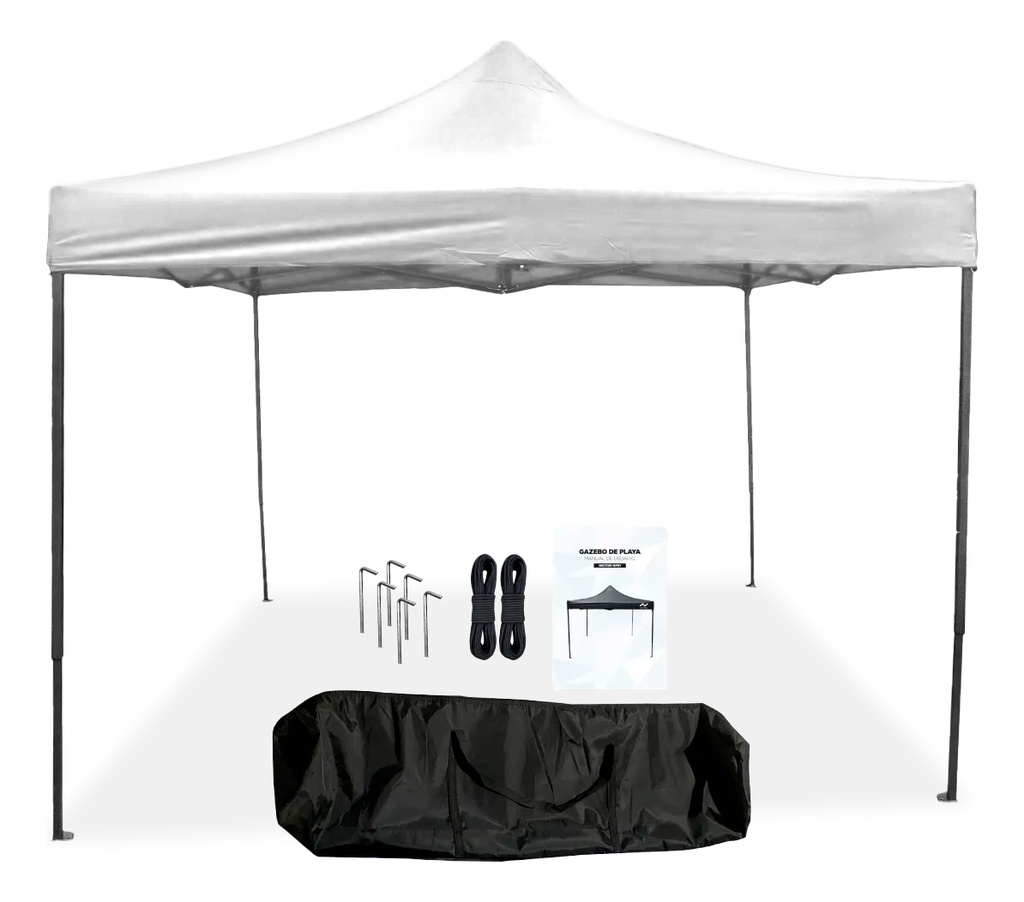 Gazebo Reforzado 3x3 Mts Plegable Autoarmable Microsonic color Blanco 