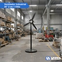 Combo x2 Ventilador Industrial 30'' Vitta 2 En 1 Pie/ Pared 3 Aspas Negro